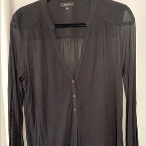 Babaton Black Buttoned Blouse